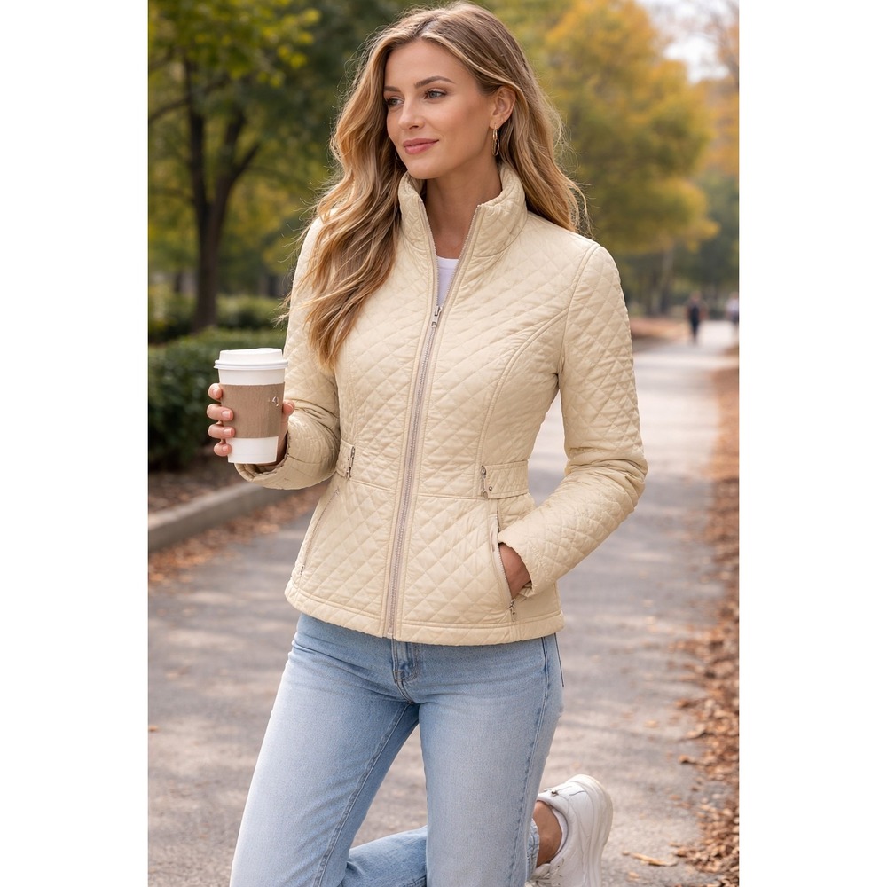 The North Face Quilted Cream Ski Jacket